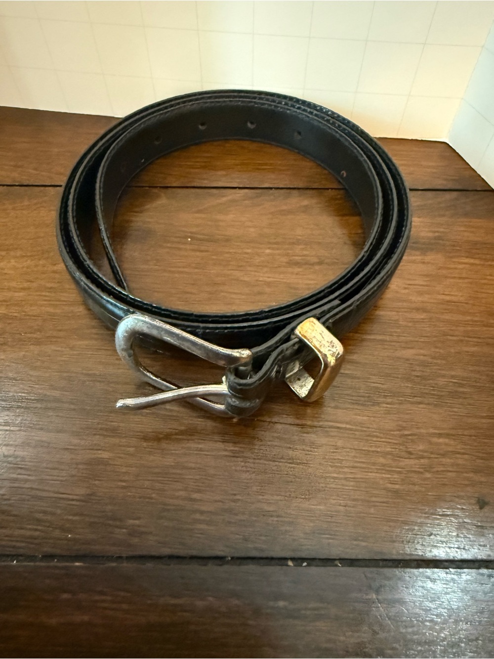 Canterbury Black Croc Embossed Leather Belt Sz 42 Mens Belt Italian Crocodile